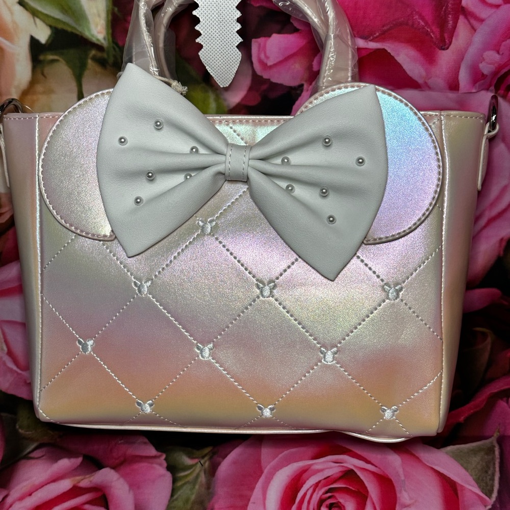 Loungefly Disney Iridescent Bow Handbag/ Crossbody - Picture 3 of 11
